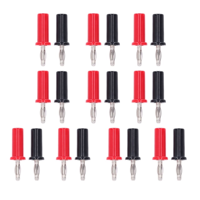 Conector 10 Conjuntos 4 mm Soldado de plátano de Latón Linterera Masculina Tipo de Linterta Roja y Negra J.10013