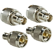 Pack of 4 BNC Female to UHF Male PL259 Connector - Eagles(TM) RF Coaxial BNC to pl259 Adapter for Antennas Wireless LAN
