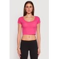 thumbnail image 2 of Womens Waffle Knit Short Sleeve Crop Top, 2 of 4