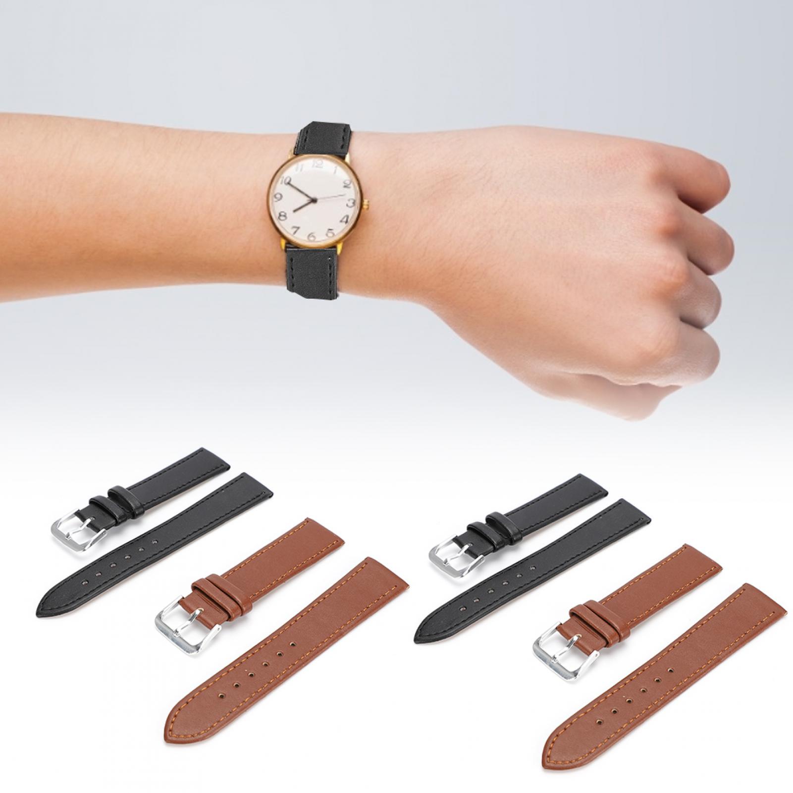 Lot De 3 Bracelets Montre Cuir Véritable 20mm 22mm - Fermeture Rapide Métal - Style Vintage Pour Hommes Et Femmes