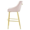 thumbnail image 6 of Bar Stool Chair Barstool, Pink, Velvet, Modern Contemporary, Mid Century Bar Pub Cafe Bistro Hotel Lounge Dining Kitchen, 6 of 8