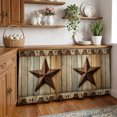 thumbnail image 3 of Rustic Brown Red Star Cabinet Curtains for Kitchen 28"W x 51"L, Barn Farmhouse Vintage Wood Striped Under Sink Skirt Magic Tape Short Curtain Decorative Privacy Panel for Pantry Cabinet Opening, 3 of 9