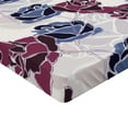 thumbnail image 4 of Ambesonne Floral Themed Fitted Sheet, Grunge Rose with Hues, California King, Pale Maroon Lavender Blue, 4 of 5