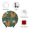 thumbnail image 4 of Zufioo Knitted Woodland Squirrel Print Bone China Decorative Plate, Ceramic Dinner Plate with Stand Ceramic Decoration Homewares-6in, 4 of 6