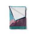 thumbnail image 2 of Tropical Soft Flannel Fleece Blanket, Kayak in the River Extreme Sports Cartoon with Idyllic Mountain Region Background, Cozy Plush for Indoor and Outdoor Use, 60" x 80", Multicolor, by Ambesonne, 2 of 6