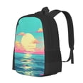 thumbnail image 1 of Easygdp Retro Palm Beach Sunset Mochila de Gran Capacidad Minimalista Ideal para Escuela, Viajes y Uso Diario, 1 of 6
