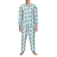thumbnail image 3 of Naloa Sea Turtle Men’s Pajamas Set - Long Sleeve Button Down Sleep Shirt and Pajama Bottoms Sleepwear Set-Small, 3 of 7