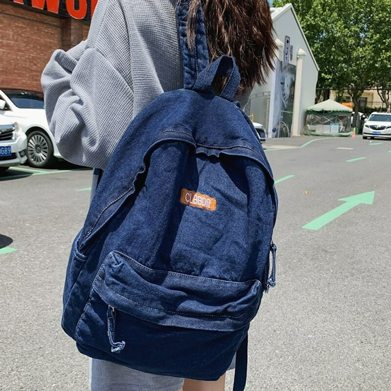 Denim school backpack hotsell