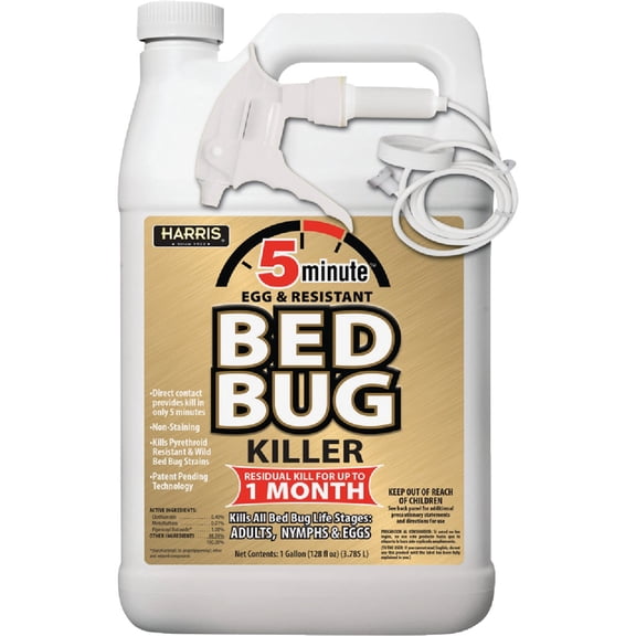Harris Bed Bug Killer Spray, Odorless, Non-Staining - 5 Minute Action - 128oz — Construction & DIY Use, Standard Hardware Spec