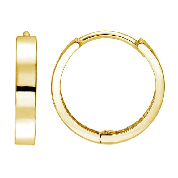 14k Yellow Gold 10mm Classic Dainty Huggies, with Endless Back, Women’s, Unisex