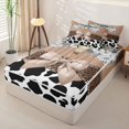 thumbnail image 3 of Manfei Boho Bow Damask Zipper Full Size Comforter Sets with Fitted Sheet and 2 Pillowcases,Western Bull Skull Flowers Zipper Bedding Set,White Taupe,Reversible, 3 of 7