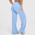 thumbnail image 5 of HKYNLAG Women Wide Leg Leggings Bottoms High Waist Gym Workout Leggings Stretch Casual Straight Leg Yoga Pants Light Blue M, 5 of 5
