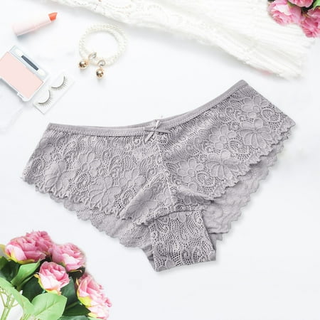 

Gubotare Women Panties Thong Womens Underwear Comfortable Breathable Thin Mesh Peach Low Waist Seamless Girls Sexy Briefs Gray XXL