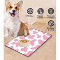thumbnail image 6 of Dog Food Mats for Floors, 16"x24" Non-Slip Super Absorbent Pet Food Mat, Dishwasher Dog Mat for Food and Water, Cute Rubber Pet Feeding Mat for Dog Cat(Pink Cow), 6 of 6