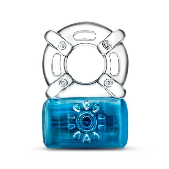 Eden Pleaser Vibrating Penis Ring, 5 Vibration Functions with Soft Clitoral Ticklers, Rechargeable, Blue