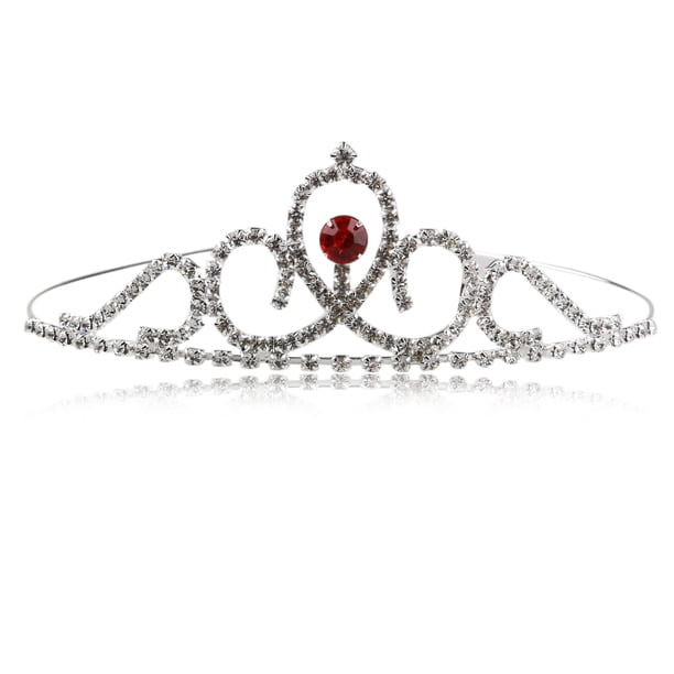 KAKOWELY Tiara de boda con diamantes de imitación y cristales para novia, diadema para niña de las flores, para desfile, con cuervo
