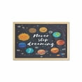 thumbnail image 1 of Saying Wall Art with Frame, Outer Space Planets Star Cluster Solar System Moon Comets Sun Cosmos Illustration, Printed Fabric Poster for Bathroom Living Room, 35" x 23", Multicolor, by Ambesonne, 1 of 2