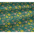 thumbnail image 5 of oneOone Viscose Jersey Green Fabric Leaves & Tulip Floral Craft Projects Decor Fabric Printed By The Yard 60 Inch Wide, 5 of 5