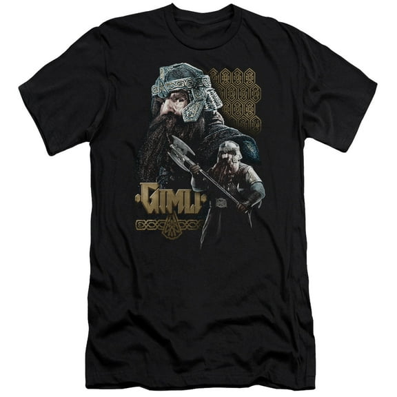 Lord of the Rings Gimli Premium Canvas Adult Slim Fit 30/1 T-Shirt Black