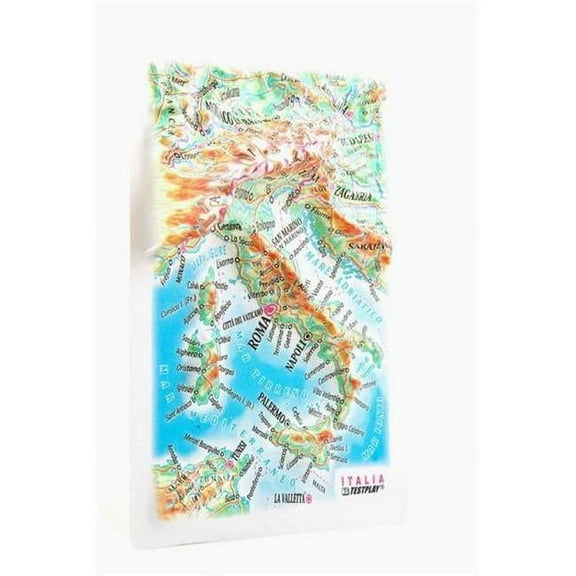 TestPlay 3423 Italy Raised Relief Map, Unframed - Souvenir Size