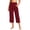 Wine plus size capri pants for women a1, variant on Cagogo Women Plus Size Capri Pants High Waisted Casual Loose Fit with Pockets Solid Sporty Trousers for Summer Beach Lounge Work, Hot Pink L