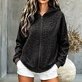 thumbnail image 2 of GEWSEY Women's Leopard Zip Up Hoodies Fall Y2K Graphic Hooded Sweatshirt Casual Oversized Warm Fleece Athletic Track Jacket Coat (Black, XL), 2 of 6