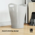 thumbnail image 3 of Umbra 2.25 gal Garbino Plastic Open Top Bathroom Trash Can, White, 3 of 11