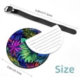 thumbnail image 5 of 2Pcs Leather Round Tropical Leaves Cruise Luggage Tag with Privacy Cover and Name ID Tag - Suitable for Travel Handbags Backpacks School Bags Luggage Tags, 5 of 7