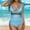Z-New Hot 3Light Blue, variant on Women One Piece Swimsuit Lace Mesh Swimwear V Neck Neon Cute Bathing Suit Back Tie Swim Suits Support Push-Up Bikini Sexy Causal Swimwear Build In Bras 2025 Summer