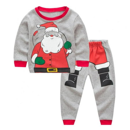 

GYRATEDREAM Baby Boy Christmas Clothes Set Santa Claus Sweatshirt Top Pants Toddler Kids Costume Outfits 1-7 Years