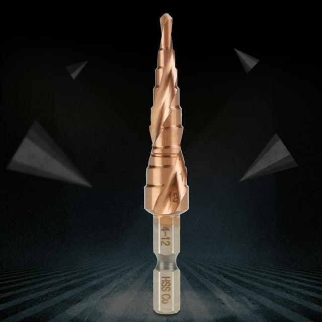 Step Hole Drill Bit,1Pcs Hexagonal Handle Spiral Step Drill Bit Spiral Step Drill Bit Highly Versatile