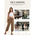 thumbnail image 5 of Eytino Women's Pants Casual Elastic High Waisted Baggy Pants Lightweight Drawstring Pants Ankle Length Trouser Slacks with Pockets Chestnut XL, 5 of 10