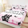 thumbnail image 3 of Manfei Happy Halloween Bed Sheets,Spooky Castle King Sheets,Black Pumpkin Lantern Sheet Set For Kids Girls,Breathable Home Decor,4pcs, 3 of 7