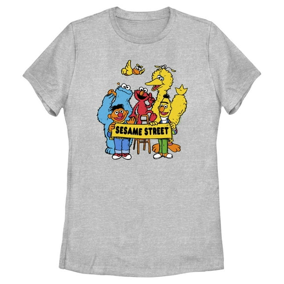 Women's Sesame Street Crew Banner Portrait Graphic T-Shirt