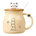 thumbnail image 2 of Taza de café de con tapa, cuchara, taza de expreso, taza de té, taza de café de gato, taza de gato bonita para regalo creativo para el hogar, 2 of 8