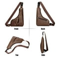 thumbnail image 5 of Spencer Men's Crossbody Sling Bag, Small Sling Backpack Purse Waterproof PU Chest Bag for Travel Outdoor, Brown, 5 of 9