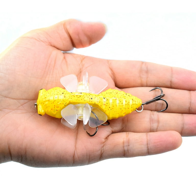 Mairbeon 15.5g 7.5cm Cicada Lure Hard Rotating Wheel ABS Insect Fishing  Barb Hooks Artificial Bait for Outdoor