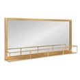 thumbnail image 1 of Kate and Laurel Jackson Modern Glam Metal Frame Mirror and Shelf, Gold 18x40, 1 of 5