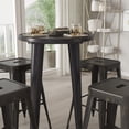 thumbnail image 2 of Merrick Lane 5 Piece Aged Black Patio Set with Table and 4 Backless Stools - Powder Coated Metal Frames for Indoor and Outdoor Use, 2 of 6