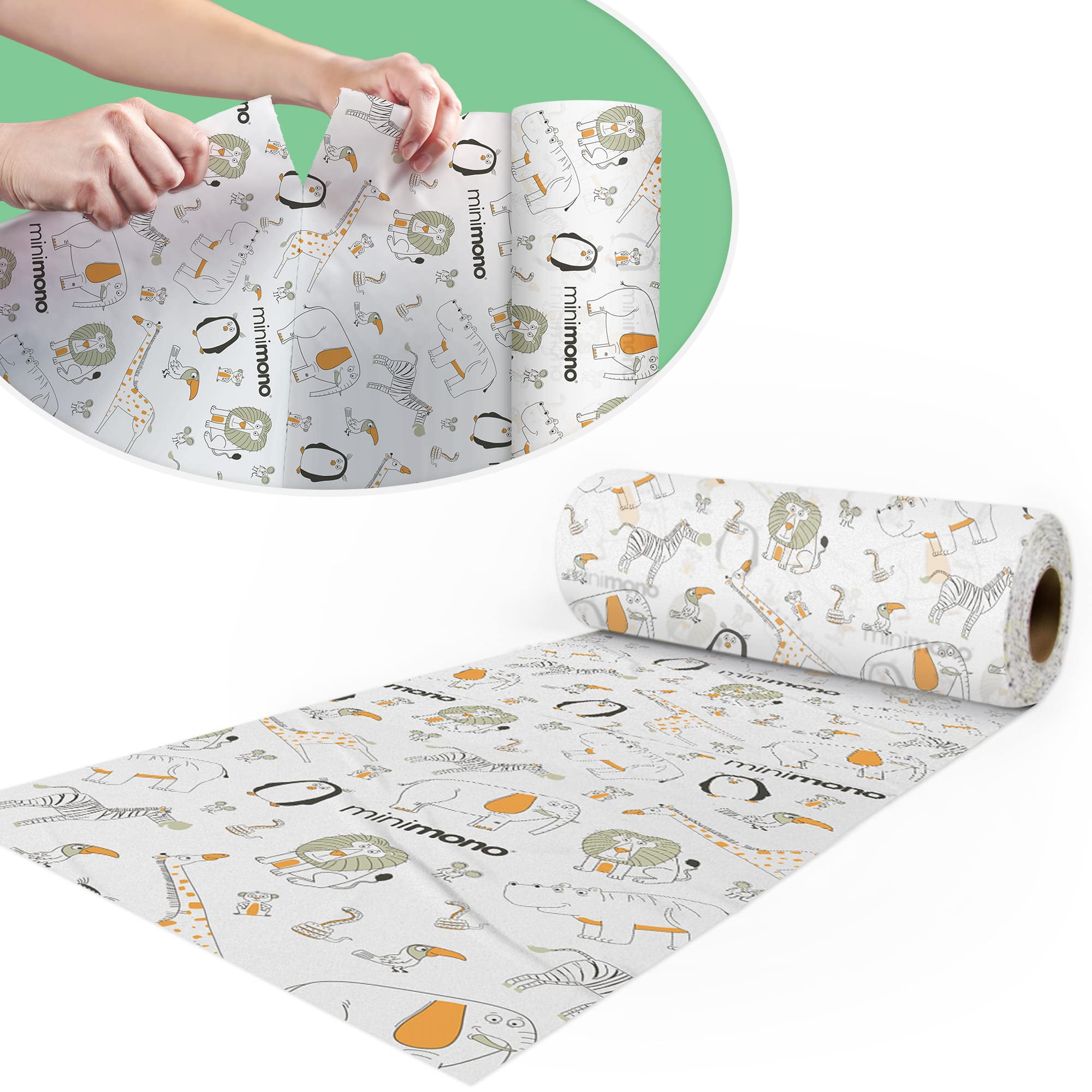Minimono Disposable Splat Mat for Under High Chair - 30 Pack, 40"x47"| Waterproof Splash Mat for Floor | Baby Activity Mat for Indoor and Outdoor | Baby Lead Weaning Supplies | Catcher for Highchair