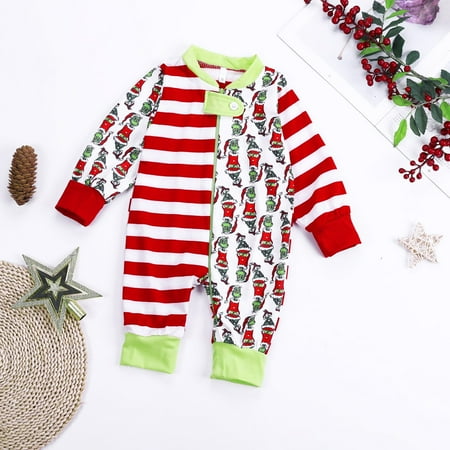 

Christmas Catoon Print Jumpsuit Clothes Set Xmas Family Matching Pajamas
