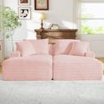 thumbnail image 5 of Muumblus Oversized Double Chaise Lounge Chair, Modern Indoor Boneless Cloud Sofa, Plush Corduroy Upholstered Modural Sectional Sleeper Couch for Living Room Apartment, Pink, 5 of 9