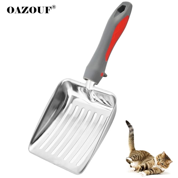 Stainless Steel Cat Litter Scoop, Metal Cat Litter Scoop,Kitty Metal Scooper, Sturdy Mesh Scooper, Silver