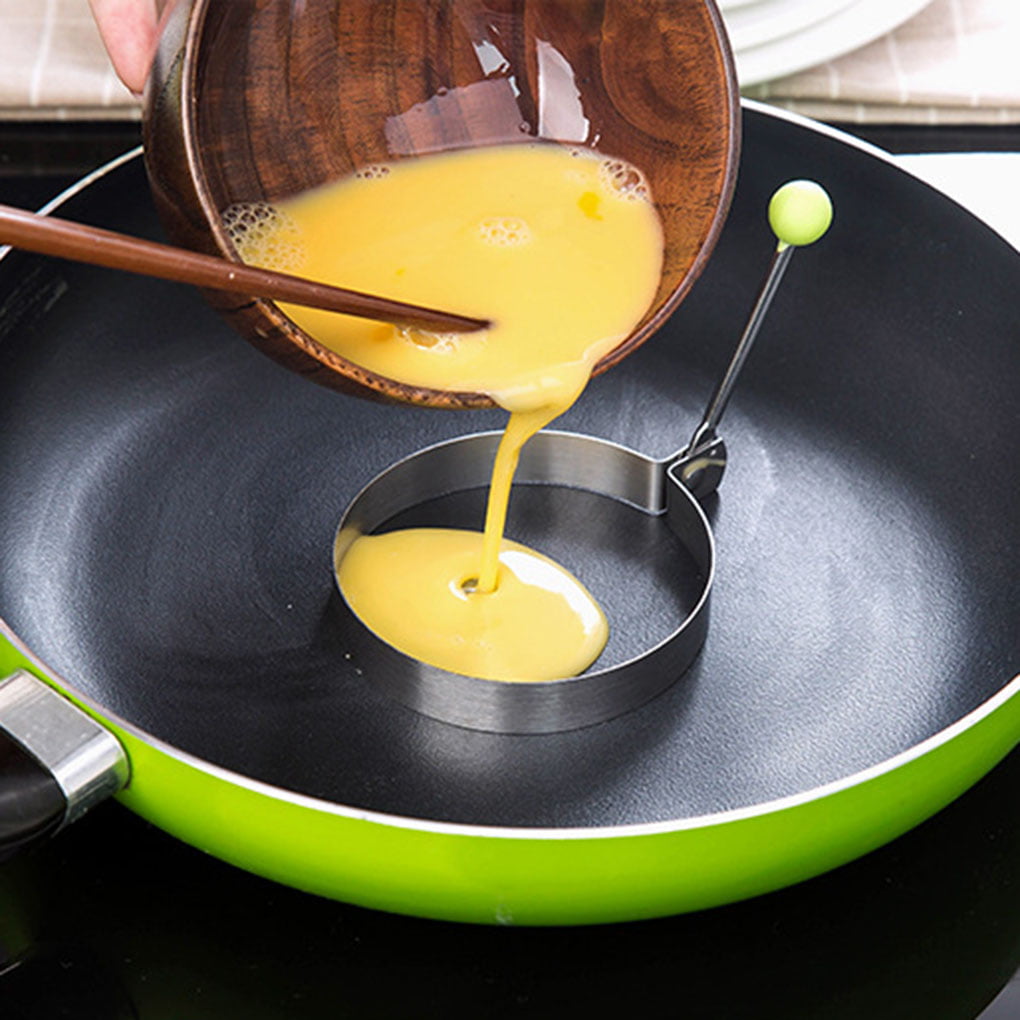 uovo rotondo muffa accessori da cucina pratico silicone omelette pancake Ring Cooking fried egg Shaper Tool Blue 