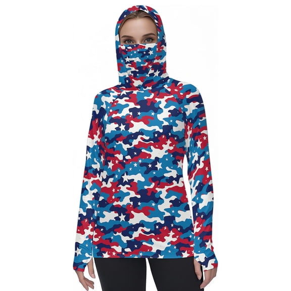 Htigea Unisex UPF 50 Camo Hoodie Lightweight Quick Dry Athletic Pullover Tops Performance Long Sleeve Gym Shirt M Multicolor S