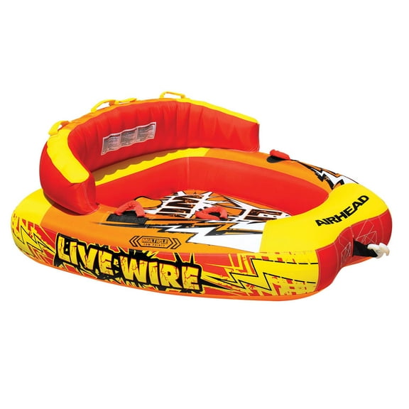 AIRHEAD AHLW-2 Live Wire 2 Inflatable 1-2 Rider Boat Towable Lake Water Tube