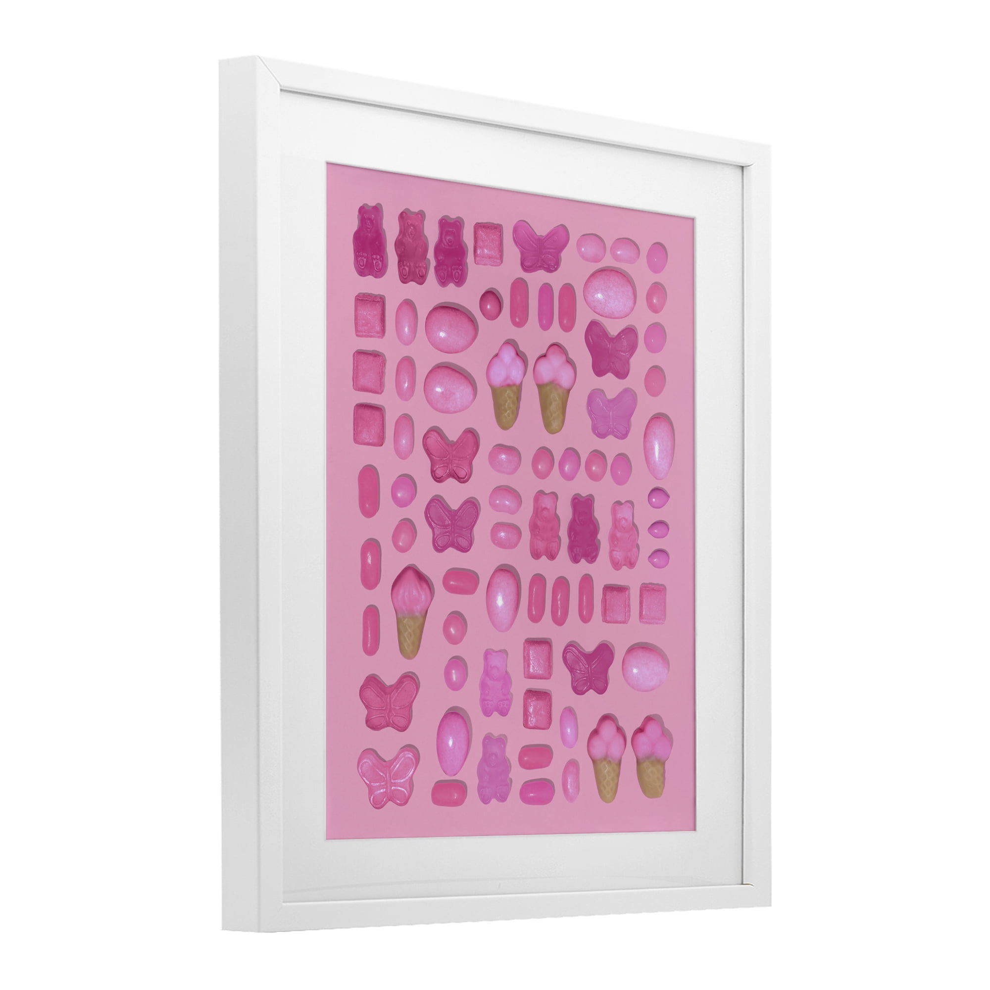 Stupell Industries Pink Toned Candies White Framed Print Under Glass, design by LISH Creative