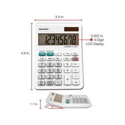 Sharp Calculators EL-310WB 8-Digit Mini-Desktop Calculator, White