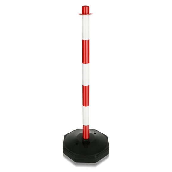 Parking Bollards Plastic Bases Isolation Bollard Guardrail 85x28.5cm Red