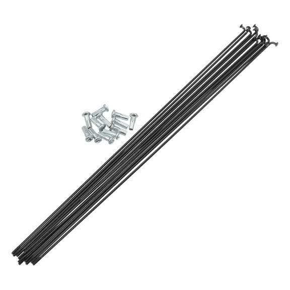 Unique Bargains 12pcs 14G J Bend Bicycle Steel Spokes 290mm 11.42" Cycle Spokes with Brass Nipples for Mountain Bike MTB